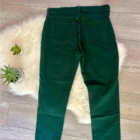 GAP | Hunter Green Cheeky Straight Hi Rise Cropped Jeans Raw Hem (32L/14L) Long - Picture 2 of 5